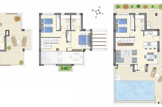 Villa in Rojales zu verkaufen, Woongedeelte 159 m², Zustand Erstbezug, Grondstuk 173 m², 3 Slaapkamers, 3 Badkamers, Pool, ref.: HA-RON-360-E03-2