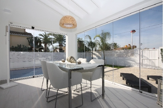 Villa in Els Poblets(Ptda. Barranquets) zur Ferienvermietung, Woongedeelte 114 m², Bouwjaar 1986, Zustand gepflegt, + Zentralheizung, Klimaanlage, Grondstuk 510 m², 3 Slaapkamers, 2 Badkamers, Pool, ref.: T-1118-9