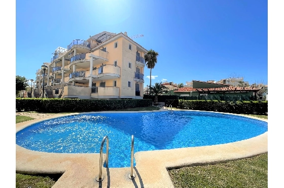 Apartment in Denia(Las Marinas) zur Ferienvermietung, Woongedeelte 94 m², Bouwjaar 2009, Zustand gepflegt, + Zentralheizung, Klimaanlage, 3 Slaapkamers, 2 Badkamers, Pool, ref.: T-0715-1