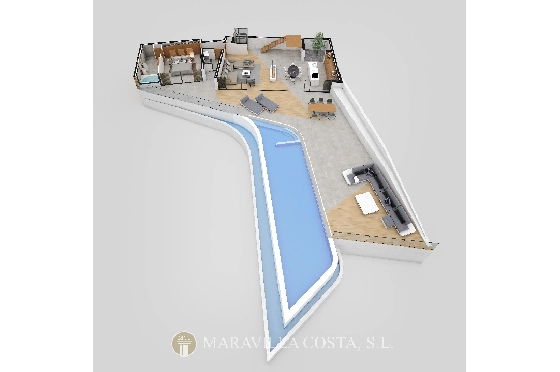Villa in Altea Hills zu verkaufen, Woongedeelte 412 m², + Fussbodenheizung, Klimaanlage, Grondstuk 979 m², 4 Slaapkamers, 4 Badkamers, Pool, ref.: MV-2470-12