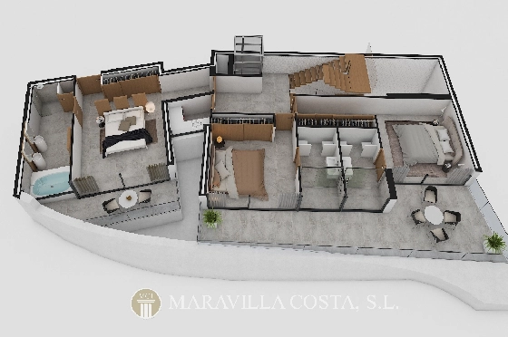 Villa in Altea Hills zu verkaufen, Woongedeelte 412 m², + Fussbodenheizung, Klimaanlage, Grondstuk 979 m², 4 Slaapkamers, 4 Badkamers, Pool, ref.: MV-2470-13