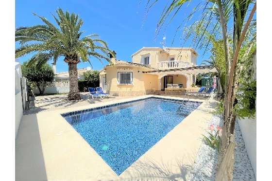 Villa in Els Poblets(Barranquets) zur Ferienvermietung, Woongedeelte 110 m², Bouwjaar 2001, + KLIMA, Klimaanlage, Grondstuk 400 m², 3 Slaapkamers, 2 Badkamers, Pool, ref.: T-0421-1