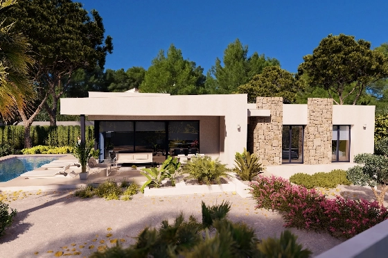 Villa in Benissa zu verkaufen, Woongedeelte 150 m², Bouwjaar 2022, Klimaanlage, Grondstuk 800 m², 3 Slaapkamers, 2 Badkamers, Pool, ref.: BI-BE.H-863-1