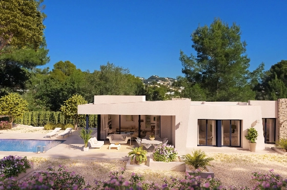 Villa in Benissa zu verkaufen, Woongedeelte 153 m², Bouwjaar 2022, Klimaanlage, Grondstuk 800 m², 3 Slaapkamers, 2 Badkamers, Pool, ref.: BI-BE.H-866-1