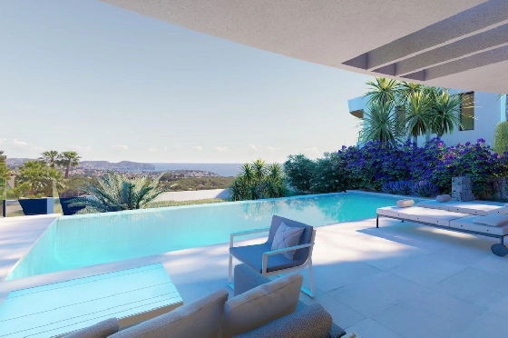 Villa in Moraira zu verkaufen, Bouwjaar 2022, + Fussbodenheizung, Klimaanlage, Grondstuk 802 m², 4 Slaapkamers, 4 Badkamers, Pool, ref.: NL-NLD1360-5
