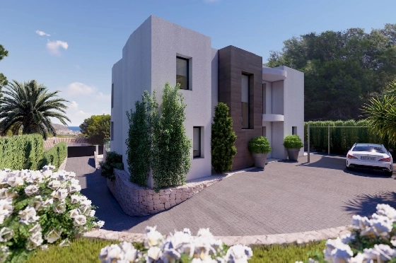Villa in Moraira zu verkaufen, Bouwjaar 2022, + Fussbodenheizung, Klimaanlage, Grondstuk 802 m², 4 Slaapkamers, 4 Badkamers, Pool, ref.: NL-NLD1360-6