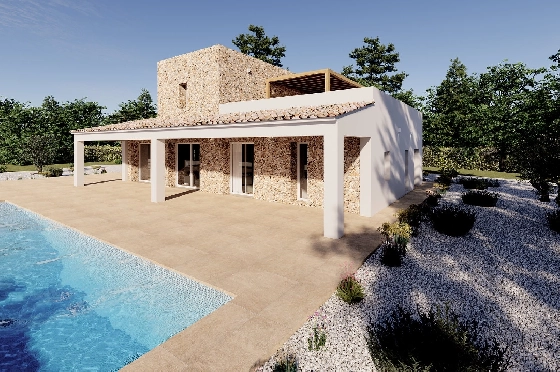 Finca in Benissa(Llenes) zu verkaufen, Woongedeelte 254 m², Bouwjaar 2023, Klimaanlage, Grondstuk 10000 m², 3 Slaapkamers, 3 Badkamers, Pool, ref.: BI-BE.F-165-8