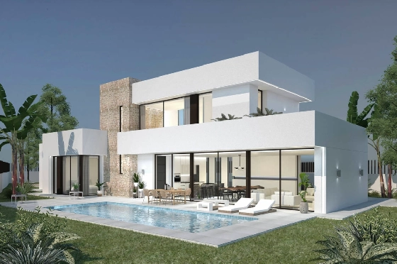 Villa in Moraira(Pla del Mar) zu verkaufen, Woongedeelte 280 m², Bouwjaar 2023, Klimaanlage, Grondstuk 817 m², 3 Slaapkamers, 3 Badkamers, Pool, ref.: BI-MT.H-768-1