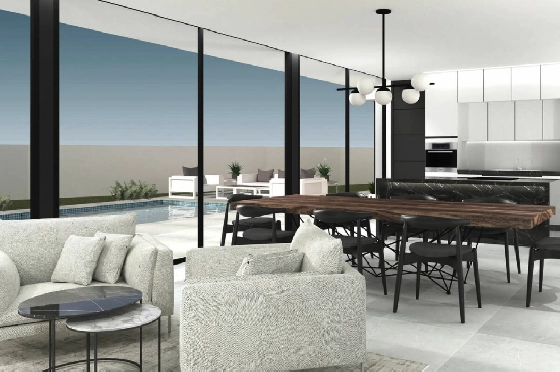 Villa in Moraira(Pla del Mar) zu verkaufen, Woongedeelte 280 m², Bouwjaar 2023, Klimaanlage, Grondstuk 817 m², 3 Slaapkamers, 3 Badkamers, Pool, ref.: BI-MT.H-768-3