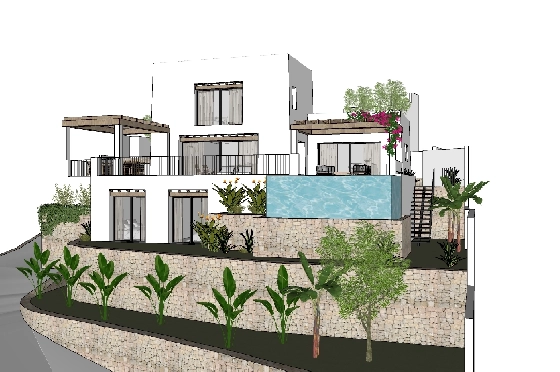 Villa in Moraira zu verkaufen, Woongedeelte 425 m², Bouwjaar 2023, Klimaanlage, Grondstuk 1000 m², 4 Slaapkamers, 4 Badkamers, Pool, ref.: BI-MT.H-777-6