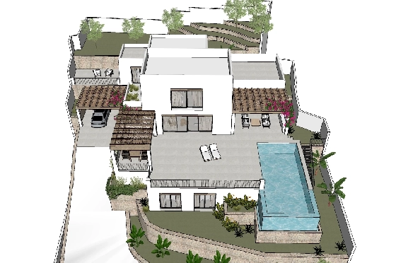 Villa in Moraira zu verkaufen, Woongedeelte 425 m², Bouwjaar 2023, Klimaanlage, Grondstuk 1000 m², 4 Slaapkamers, 4 Badkamers, Pool, ref.: BI-MT.H-777-7