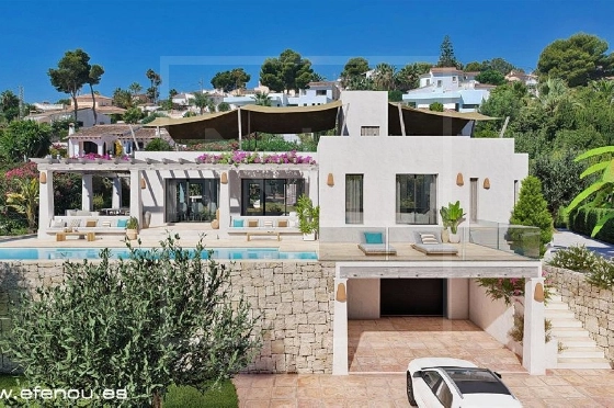 Villa in Moraira zu verkaufen, Woongedeelte 200 m², Bouwjaar 2023, + Zentralheizung, Klimaanlage, Grondstuk 860 m², 4 Slaapkamers, 3 Badkamers, Pool, ref.: NL-NLD1434D-1