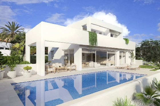 Villa in Benissa(Baladrar) zu verkaufen, Woongedeelte 138 m², Bouwjaar 2023, Klimaanlage, Grondstuk 625 m², 3 Slaapkamers, 3 Badkamers, Pool, ref.: BI-BE.H-884-1