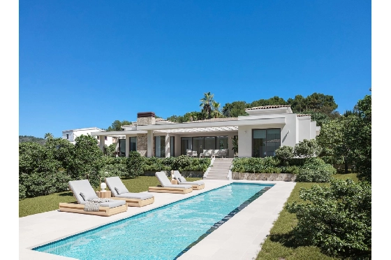 Villa in Javea zu verkaufen, Woongedeelte 420 m², Bouwjaar 2023, Klimaanlage, Grondstuk 1741 m², 4 Slaapkamers, 4 Badkamers, Pool, ref.: BI-JA.H-122-1