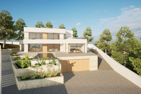 Villa in Moraira(Pla del Mar) zu verkaufen, Woongedeelte 340 m², Bouwjaar 2023, Klimaanlage, Grondstuk 1070 m², 4 Slaapkamers, 4 Badkamers, Pool, ref.: BI-MT.H-787-13