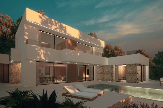 Villa in Moraira(Pla del Mar) zu verkaufen, Woongedeelte 340 m², Bouwjaar 2023, Klimaanlage, Grondstuk 1070 m², 4 Slaapkamers, 4 Badkamers, Pool, ref.: BI-MT.H-787-15