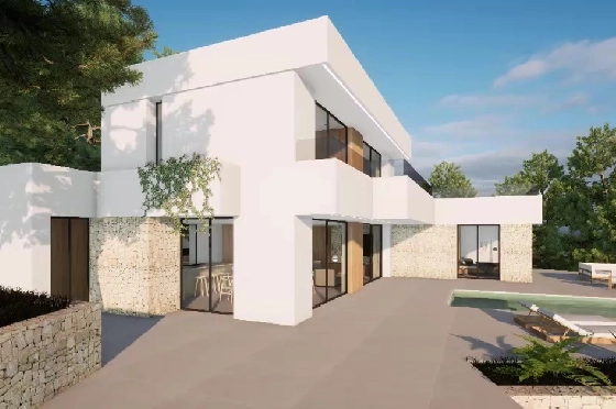 Villa in Moraira(Pla del Mar) zu verkaufen, Woongedeelte 340 m², Bouwjaar 2023, Klimaanlage, Grondstuk 1070 m², 4 Slaapkamers, 4 Badkamers, Pool, ref.: BI-MT.H-787-3