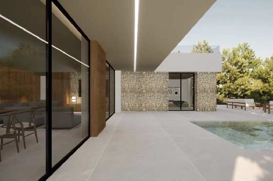 Villa in Moraira(Pla del Mar) zu verkaufen, Woongedeelte 340 m², Bouwjaar 2023, Klimaanlage, Grondstuk 1070 m², 4 Slaapkamers, 4 Badkamers, Pool, ref.: BI-MT.H-787-5