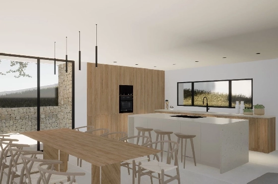 Villa in Moraira(Pla del Mar) zu verkaufen, Woongedeelte 340 m², Bouwjaar 2023, Klimaanlage, Grondstuk 1070 m², 4 Slaapkamers, 4 Badkamers, Pool, ref.: BI-MT.H-787-9