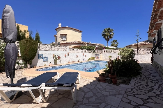 Villa in Els Poblets zur Ferienvermietung, Woongedeelte 125 m², Bouwjaar 2003, + KLIMA, Klimaanlage, Grondstuk 400 m², 2 Slaapkamers, 2 Badkamers, Pool, ref.: T-1123-22