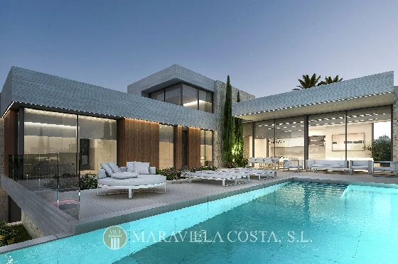 Villa in Moraira zu verkaufen, Woongedeelte 261 m², Bouwjaar 2023, + Fussbodenheizung, Klimaanlage, Grondstuk 939 m², 4 Slaapkamers, 4 Badkamers, Pool, ref.: MV-2499-1