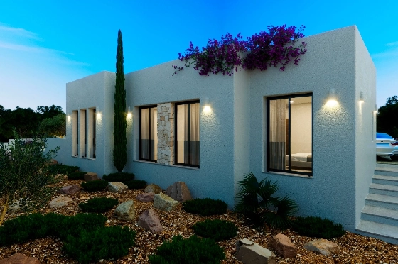 Villa in Denia(Marquesa 4) zu verkaufen, Woongedeelte 120 m², Bouwjaar 2025, Zustand neuwertig, + Zentralheizung, Klimaanlage, Grondstuk 1085 m², 3 Slaapkamers, 2 Badkamers, Pool, ref.: UM-UV-HEBE-11