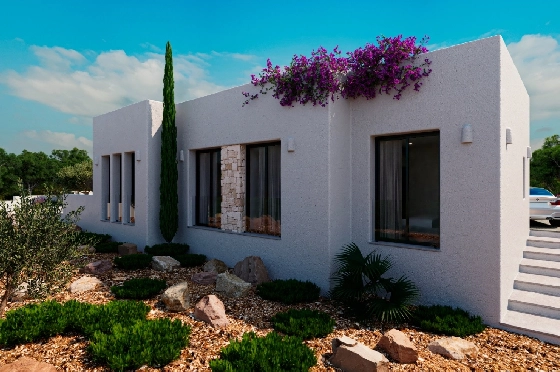 Villa in Denia(Marquesa 4) zu verkaufen, Woongedeelte 120 m², Bouwjaar 2025, Zustand neuwertig, + Zentralheizung, Klimaanlage, Grondstuk 1085 m², 3 Slaapkamers, 2 Badkamers, Pool, ref.: UM-UV-HEBE-5