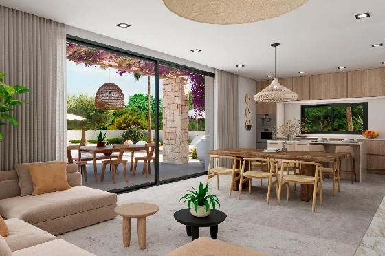 Villa in Denia(Marquesa 4) zu verkaufen, Woongedeelte 120 m², Bouwjaar 2025, Zustand neuwertig, + Zentralheizung, Klimaanlage, Grondstuk 1085 m², 3 Slaapkamers, 2 Badkamers, Pool, ref.: UM-UV-HEBE-8