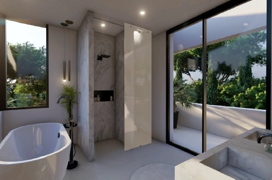 Villa in Benissa(La Fustera) zu verkaufen, Woongedeelte 615 m², Bouwjaar 2023, Klimaanlage, Grondstuk 1347 m², 4 Slaapkamers, 3 Badkamers, Pool, ref.: BI-BE.H-902-10