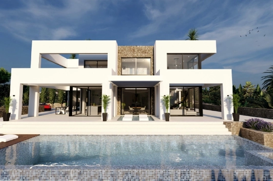 Villa in Benissa(La Fustera) zu verkaufen, Woongedeelte 615 m², Bouwjaar 2023, Klimaanlage, Grondstuk 1347 m², 4 Slaapkamers, 3 Badkamers, Pool, ref.: BI-BE.H-902-2