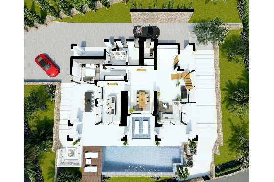 Villa in Benissa(La Fustera) zu verkaufen, Woongedeelte 615 m², Bouwjaar 2023, Klimaanlage, Grondstuk 1347 m², 4 Slaapkamers, 3 Badkamers, Pool, ref.: BI-BE.H-902-20