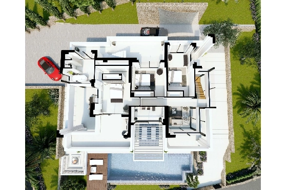 Villa in Benissa(La Fustera) zu verkaufen, Woongedeelte 615 m², Bouwjaar 2023, Klimaanlage, Grondstuk 1347 m², 4 Slaapkamers, 3 Badkamers, Pool, ref.: BI-BE.H-902-21