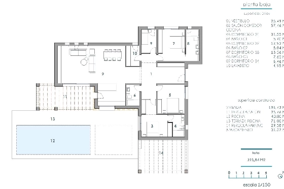 Villa in Moraira zu verkaufen, Woongedeelte 196 m², Klimaanlage, Grondstuk 800 m², 4 Slaapkamers, 3 Badkamers, Pool, ref.: BI-MT.H-796-8