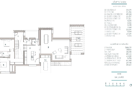Villa in Moraira zu verkaufen, Woongedeelte 268 m², Klimaanlage, Grondstuk 800 m², 4 Slaapkamers, 3 Badkamers, Pool, ref.: BI-MT.H-793-12