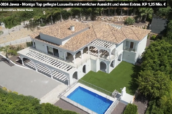 Villa in Javea(Ermita) zu verkaufen, Woongedeelte 400 m², Bouwjaar 2018, Zustand neuwertig, + Fussbodenheizung, Klimaanlage, Grondstuk 1596 m², 3 Slaapkamers, 2 Badkamers, Pool, ref.: AS-0624-41