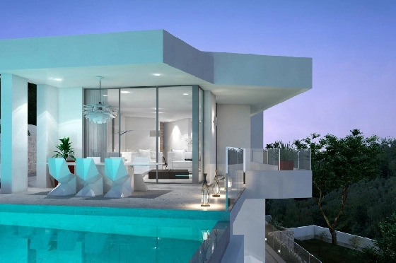 Villa in Moraira zu verkaufen, Woongedeelte 286 m², Bouwjaar 2024, Klimaanlage, Grondstuk 800 m², 3 Slaapkamers, 2 Badkamers, Pool, ref.: AM-12126DA-2