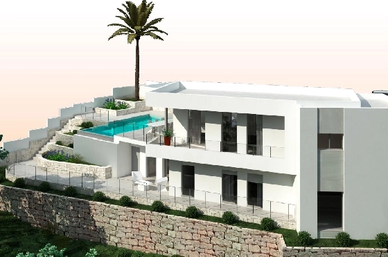 Villa in Moraira zu verkaufen, Woongedeelte 286 m², Bouwjaar 2024, Klimaanlage, Grondstuk 800 m², 3 Slaapkamers, 2 Badkamers, Pool, ref.: AM-12126DA-5