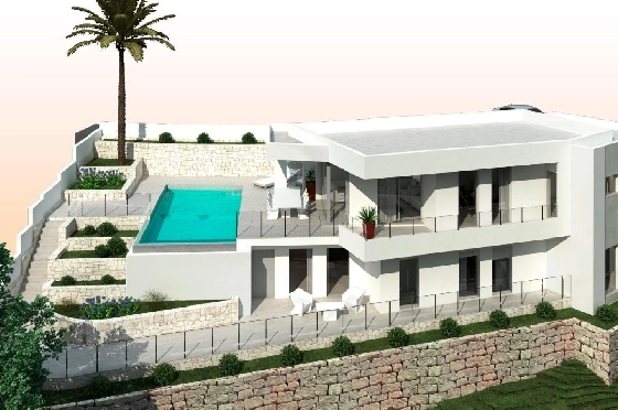 Villa in Moraira zu verkaufen, Woongedeelte 286 m², Bouwjaar 2024, Klimaanlage, Grondstuk 800 m², 3 Slaapkamers, 2 Badkamers, Pool, ref.: AM-12126DA-6
