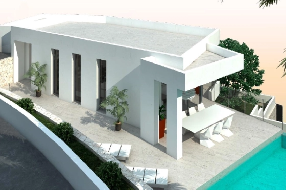 Villa in Moraira zu verkaufen, Woongedeelte 286 m², Bouwjaar 2024, Klimaanlage, Grondstuk 800 m², 3 Slaapkamers, 2 Badkamers, Pool, ref.: AM-12126DA-7