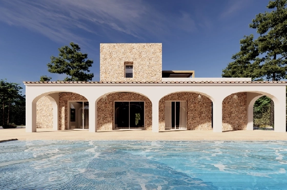 Finca in Benissa zu verkaufen, Woongedeelte 305 m², Bouwjaar 2024, Klimaanlage, Grondstuk 10000 m², 3 Slaapkamers, 3 Badkamers, Pool, ref.: AM-12208DA-1