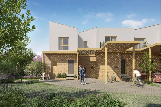 Reihenhaus in El Vergel zu verkaufen, Woongedeelte 74 m², Bouwjaar 2027, Klimaanlage, Grondstuk 36 m², 2 Slaapkamers, 2 Badkamers, Pool, ref.: TT-AD-18-1