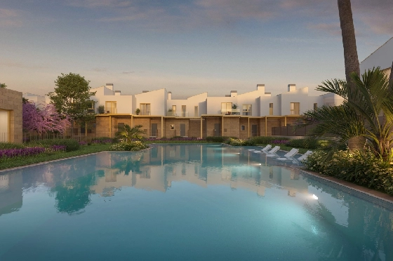 Reihenhaus in El Vergel zu verkaufen, Woongedeelte 74 m², Bouwjaar 2027, Klimaanlage, Grondstuk 36 m², 2 Slaapkamers, 2 Badkamers, Pool, ref.: TT-AD-18-8