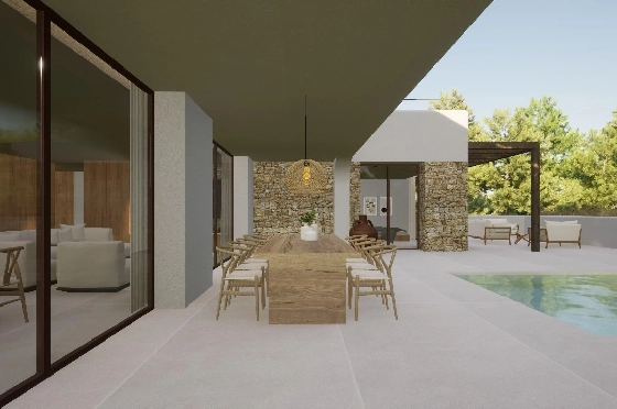 Villa in Moraira zu verkaufen, Woongedeelte 340 m², Bouwjaar 2024, Klimaanlage, Grondstuk 1070 m², 4 Slaapkamers, 4 Badkamers, Pool, ref.: AM-12145DR-4