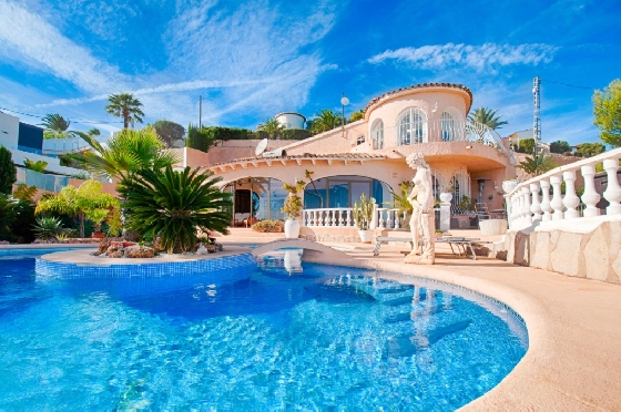 Villa in Moraira zu verkaufen, Woongedeelte 300 m², Bouwjaar 1984, Klimaanlage, Grondstuk 1615 m², 3 Slaapkamers, 2 Badkamers, Pool, ref.: AM-12279DA-1