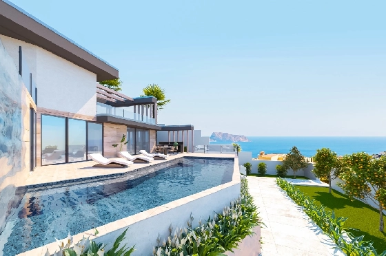 Villa in Benitachell zu verkaufen, Woongedeelte 451 m², Bouwjaar 2024, Klimaanlage, Grondstuk 800 m², 4 Slaapkamers, 4 Badkamers, Pool, ref.: AM-12286DA-2