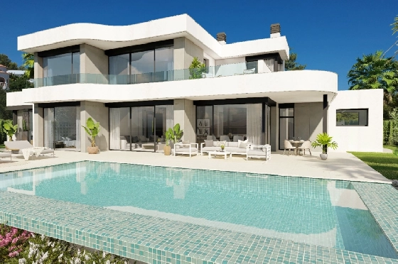 Villa in Moraira zu verkaufen, Woongedeelte 195 m², Bouwjaar 2025, Klimaanlage, Grondstuk 811 m², 4 Slaapkamers, 4 Badkamers, Pool, ref.: AM-12327DA-1