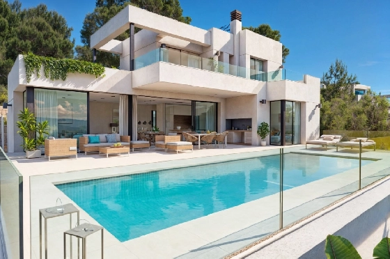 Villa in Calpe zu verkaufen, Woongedeelte 190 m², Bouwjaar 2025, Klimaanlage, Grondstuk 1000 m², 3 Slaapkamers, 3 Badkamers, Pool, ref.: AM-12431DA-1