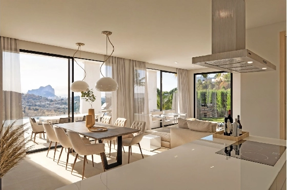Villa in Calpe zu verkaufen, Woongedeelte 217 m², Bouwjaar 2025, Klimaanlage, Grondstuk 1001 m², 4 Slaapkamers, 3 Badkamers, Pool, ref.: AM-12434DA-6