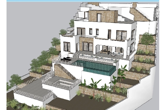Villa in Benissa zu verkaufen, Woongedeelte 232 m², Bouwjaar 2025, Klimaanlage, Grondstuk 1199 m², 4 Slaapkamers, 3 Badkamers, Pool, ref.: AM-12453DR-1