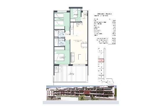 Etagen Apartment in Benijofar zu verkaufen, Wohnfläche 118 m², Zustand Erstbezug, 3 Schlafzimmer, 2 Badezimmer, Pool, ref.: HA-BNN-332-A02-35